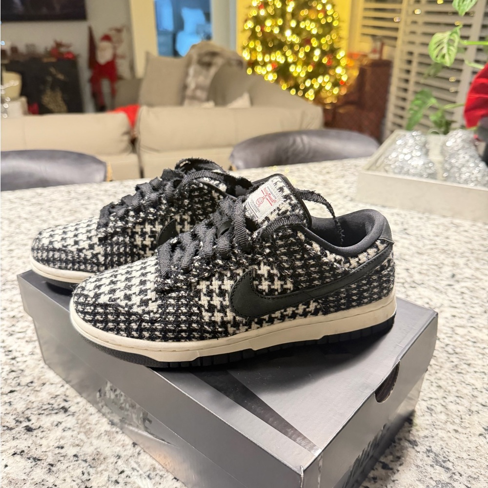 Nike Black and Harris Tweed Sneakers